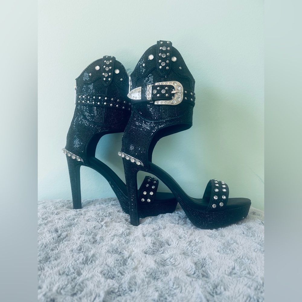 Dolls Kill “NWT” Western Cowgirl Shine Rhinestone Heels